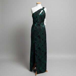 Aidan Mattox black and green metallic dress, size 12, NEW WITH TAGS!